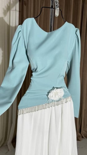 فستان كم طويل لونين