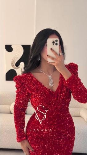 فستان ترتر كم طويل