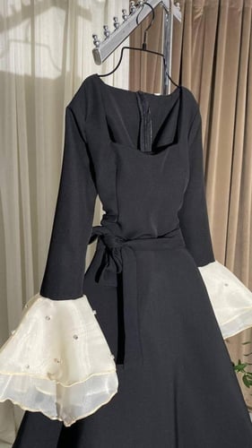 فستان ناعم ميد قصوص