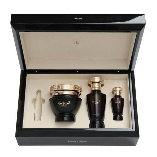 بوكس هدايا ليل و عود - مجموعة الإرث عطر 100 مل, زي...