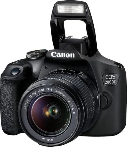 Canon EOS 2000D DSLR Camera with EF-S 18-55mm DC III Lens – 24.1MP, Full HD Video, Built-in Wi-Fi & NFC, 9-Point AF & Creative Fil...