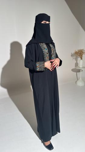 عباية حرير سوداء-لتين