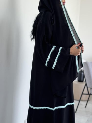 عباية سوداء دبل كلوش-رفيف
