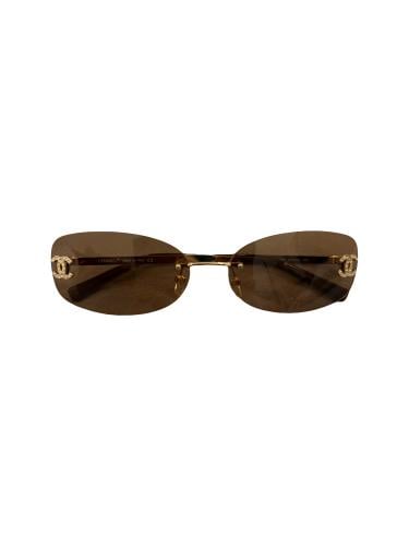 chanel vintage small sunglasses brown ( gold )