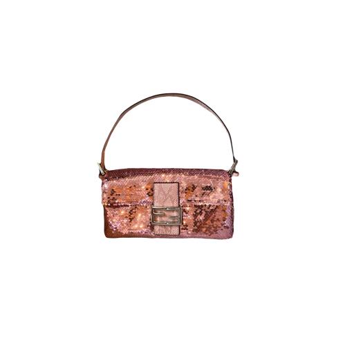 fendi pink sequin baguette