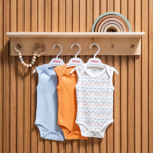 3 قطع بودي للأولاد بألوان متعددة قطن ١٠٠٪