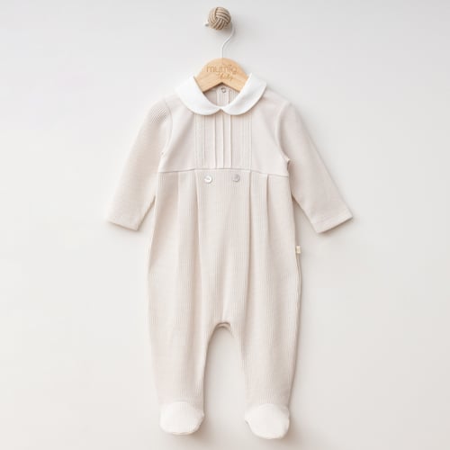 اوفراول للبنات بلون بيج فاتح بخامة قطن 100%