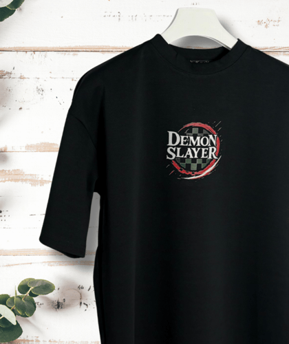 تيشيرت Demon Slayer واسع – ستايل أنمي مميز