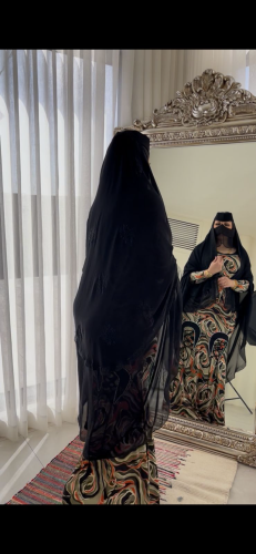 عباايه نسف شيفون مع كرستال فخم