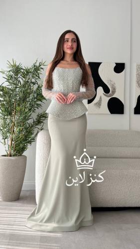 فستان سهرة تيفاني لول باكمام منفصله