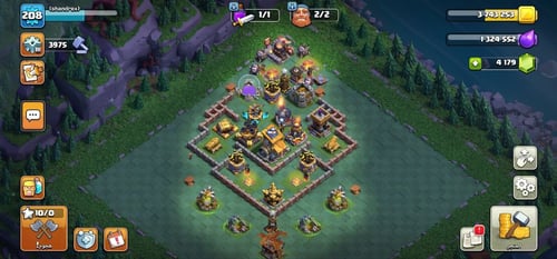 حساب كلاش أوف كلانس تاون 17 قوي | أبطال مطورين + د...