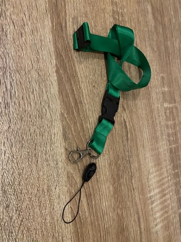 حبل رقبة قماش طباعة أي شعار حسب الطلب لون أخضر