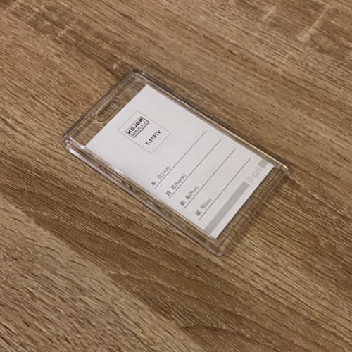 حامل بطاقة بلاستيك شفاف طولي