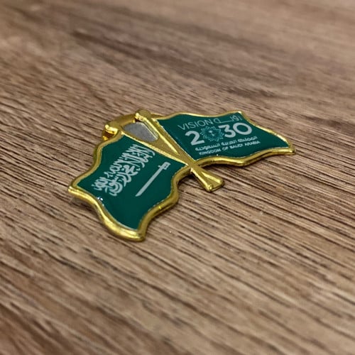 بروش علم السعودية ورؤية 2030 معدن مغناطيس ( عرض 3....