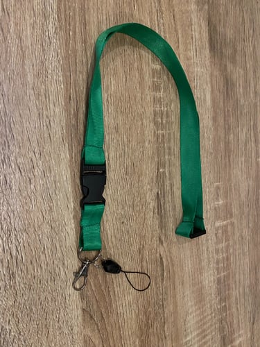 حبل رقبة قماش طباعة أي شعار حسب الطلب لون أخضر