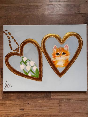 Golden Keepseake painting) Handmade acrylic canvias painting)