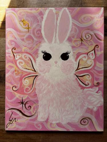 BunnyFly painting ) Handmade acrylic canvias painting)