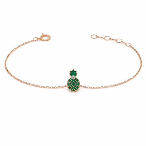 Children's 18-karat gold bracelet with pineapple d...