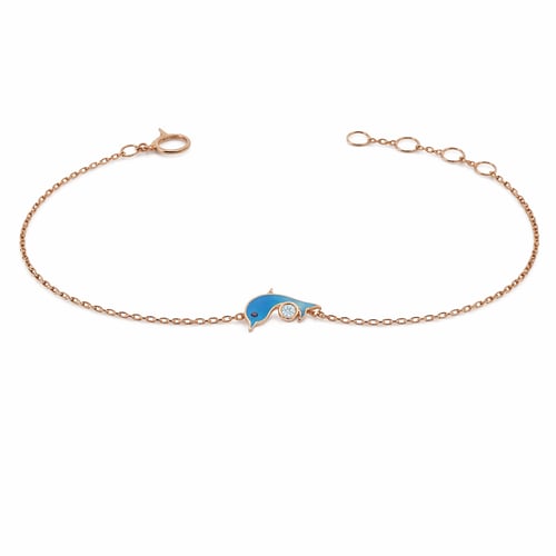 Children's gold bracelet 18 karat dolphin design w...