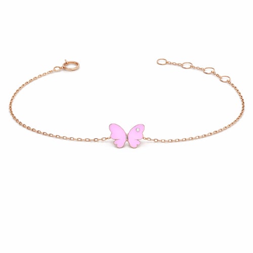 Children's 18-karat gold bracelet with a butterfly...