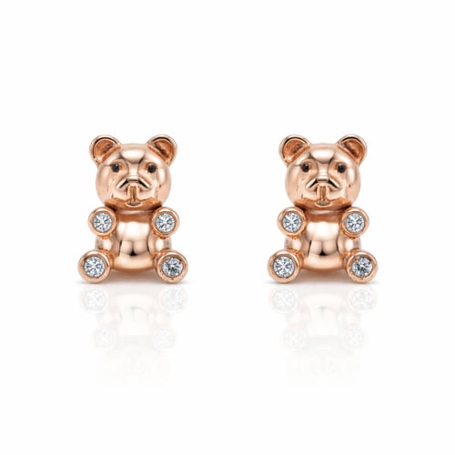 Children's 18-karat gold ring with rose design and...