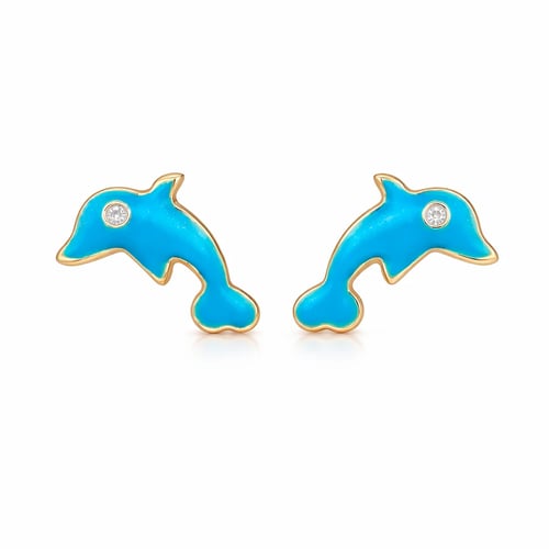 Children's 18-karat gold dolphin design ring with...
