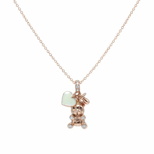 Children's 18-karat gold necklace, rose design, be...