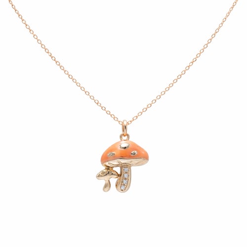 Children's 18-karat gold necklace, mushroom design...