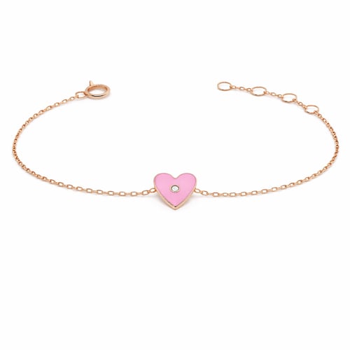Children's 18-karat gold bracelet with a heart des...