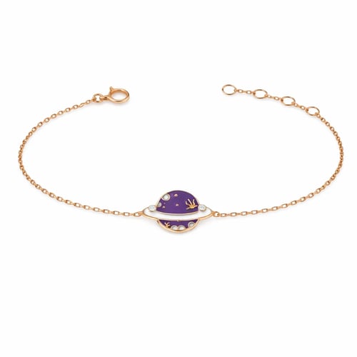 Children's 18-karat gold bracelet with a planet de...