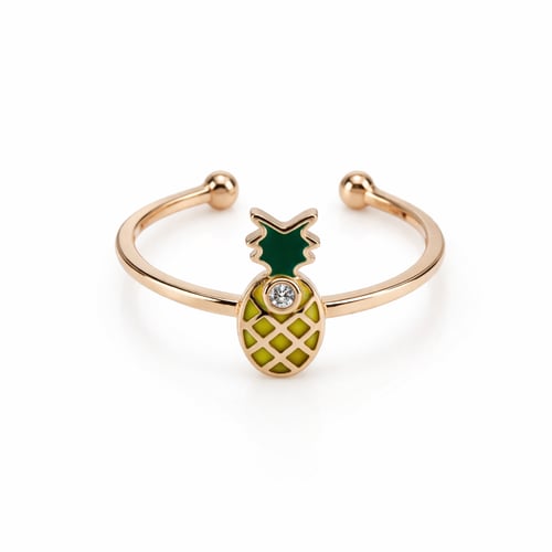 Children's 18-karat gold ring with pineapple desig...
