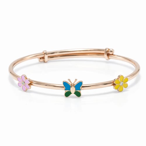 Children's 18-karat gold bracelet with butterflies...