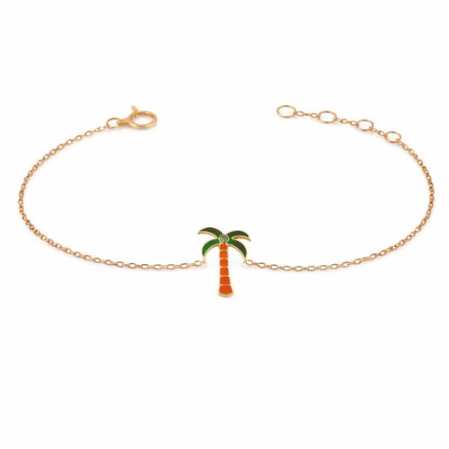 Children's 18-karat gold bracelet with palm tree d...