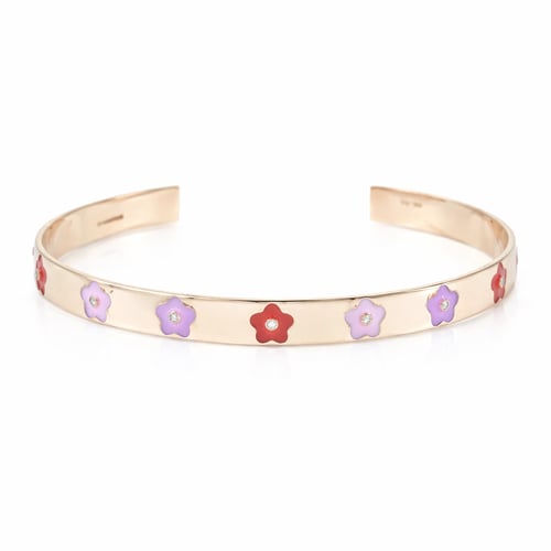 Children's 18-karat gold bracelet, wide with color...