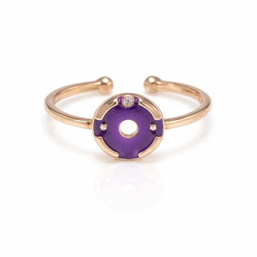 Children's 18-karat gold ring with a circular desi...