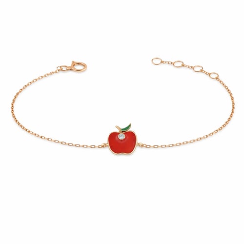 Children's 18-karat gold bracelet with apple desig...