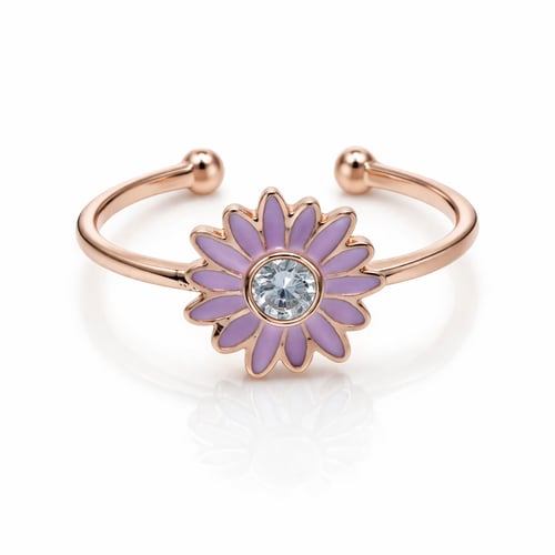 Children's 18-karat gold ring with a flower design...