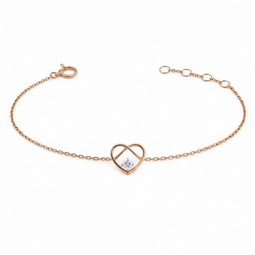 Children's 18-karat gold bracelet, soft heart desi...