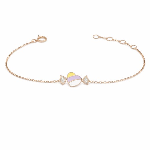 Children's 18-karat gold bracelet with a candy des...