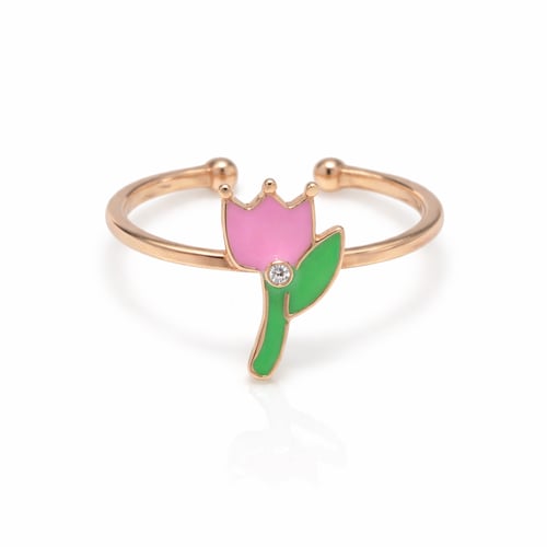 Children's 18-karat gold ring with a princess flow...