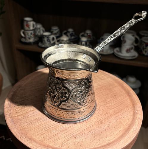ركوة قهوة فضية- وسط