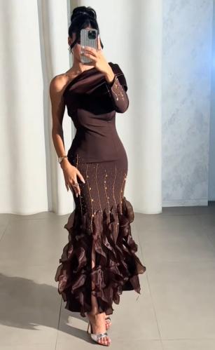 فستان سهره بني