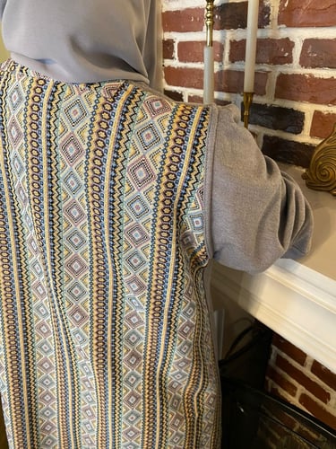 Dl12 عبايه شتويه جوخ وسدو ( TWO SIDES) اللون رمادي