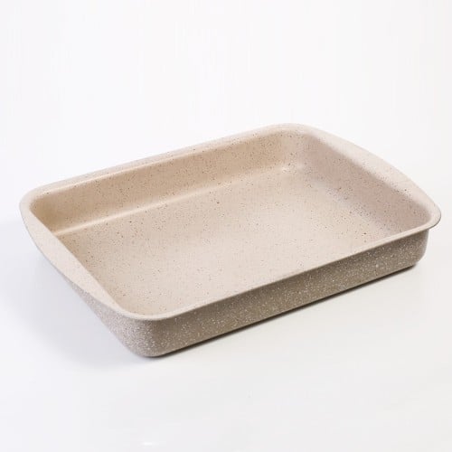 صينية فرن جرانيت مستطيل لون بيج مقاس 40