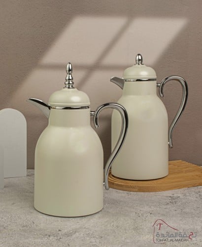 طقم ترامس ريم للشاهي والقهوة الفاخرة نيكل ابيض وفض...