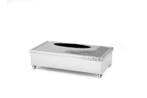 حامل منديل نفش خطوط فضي فاخر