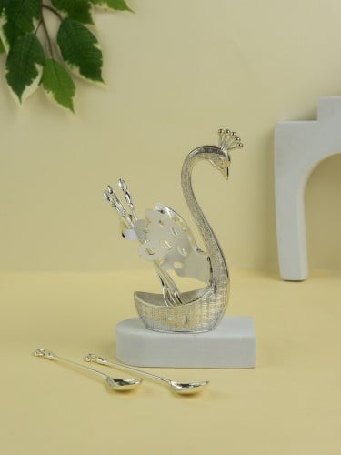 شيالة + 6 ملاعق شكل وزه فضي