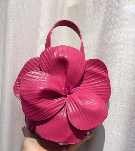 Hot pink flower bag