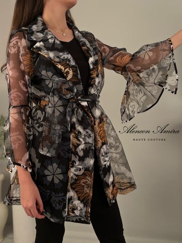 كيمونو شيفون بحزام