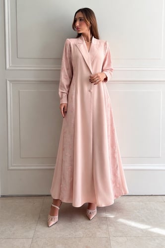 بليزر أنيق كريب تركي مع دانتيل مطرز – بنك